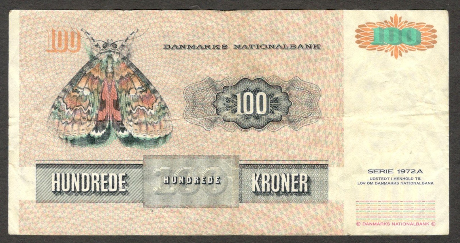 Denmark Danmarks 100 Kroner Jens Juel P-54b 1995 VF - Image 2