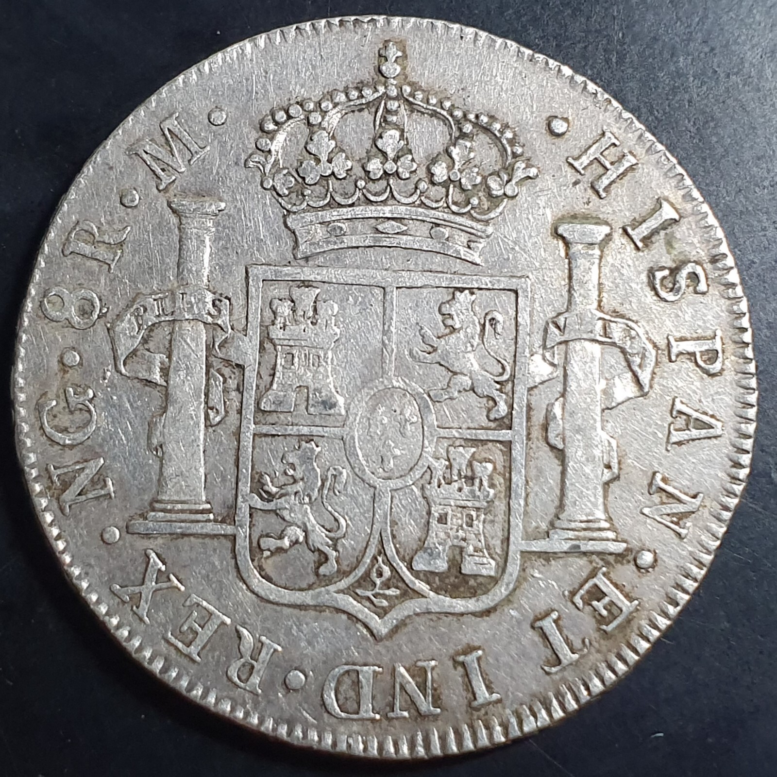 Guatemala Spanish Colonial 8 Reales Carol Carolus IIII 1792 NG M Nuevo Guatemala - Image 2