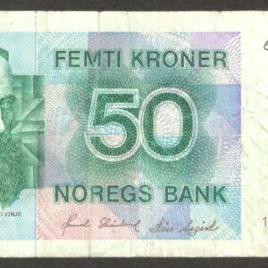 Norway Norges 50 Kroner Aasmund Olavsson Vinje P-42d 1987 VF
