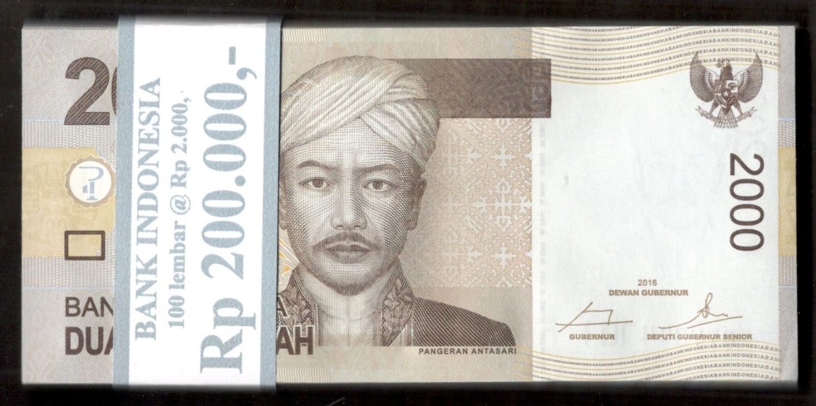 Indonesia Lot 100 Pcs Bundle Indonesia 2000 2,000 Rupiah P-148h 2016 / 2009 UNC
