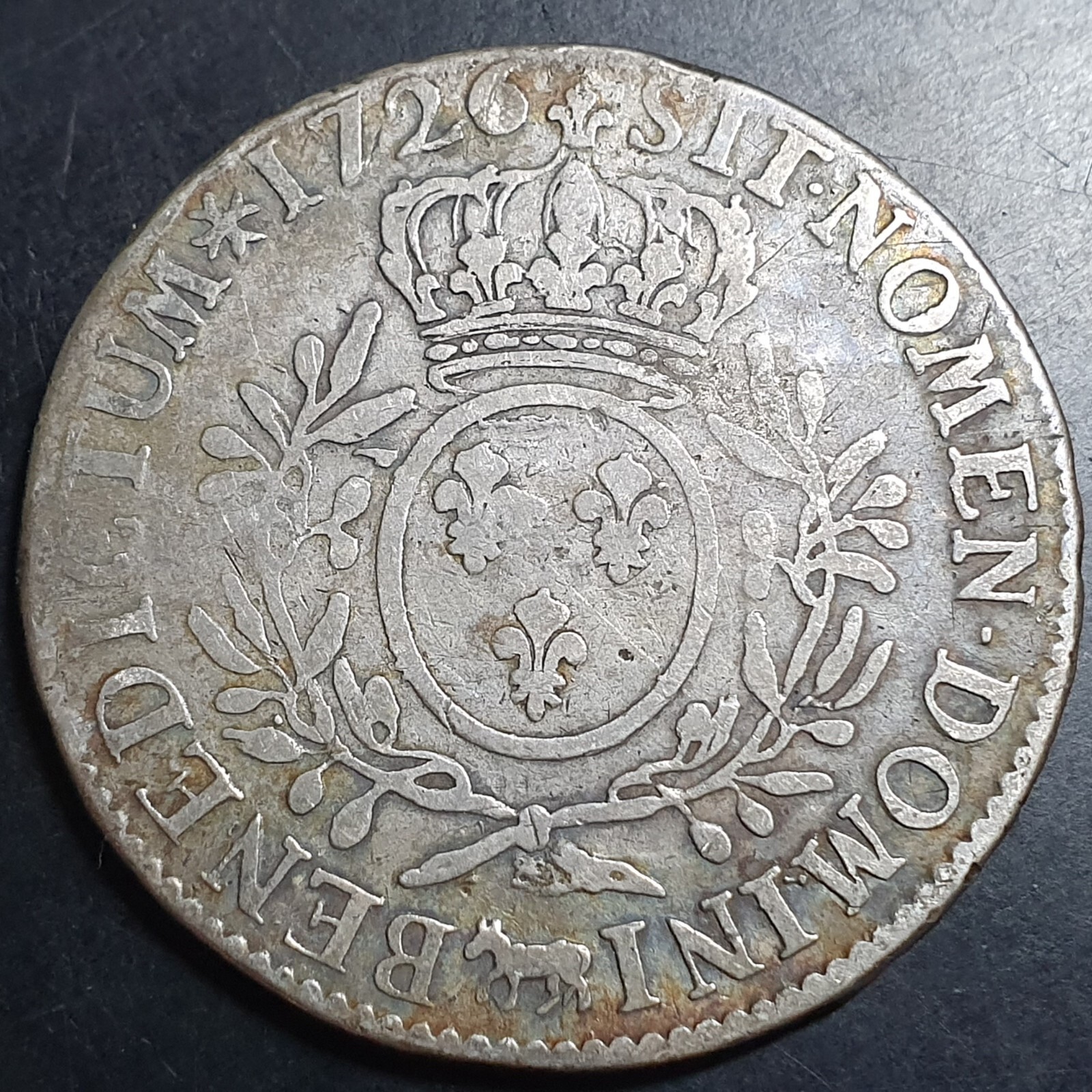 France 1 Ecu de Bearn Louis XV 1726 Cow Pau Mint - Image 2