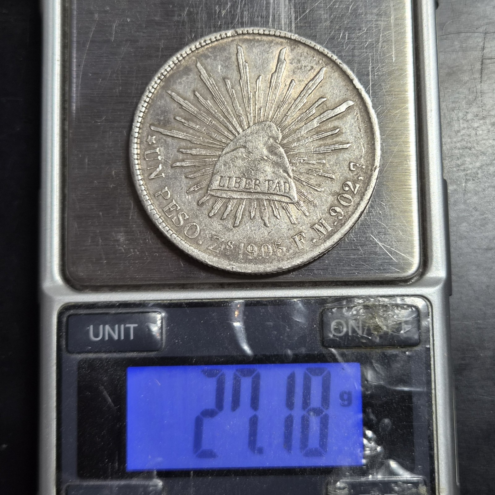 Mexico Second Republic 1 Un Peso 1905 Zs FM Zacatecas Mint Scarce Date - Image 6