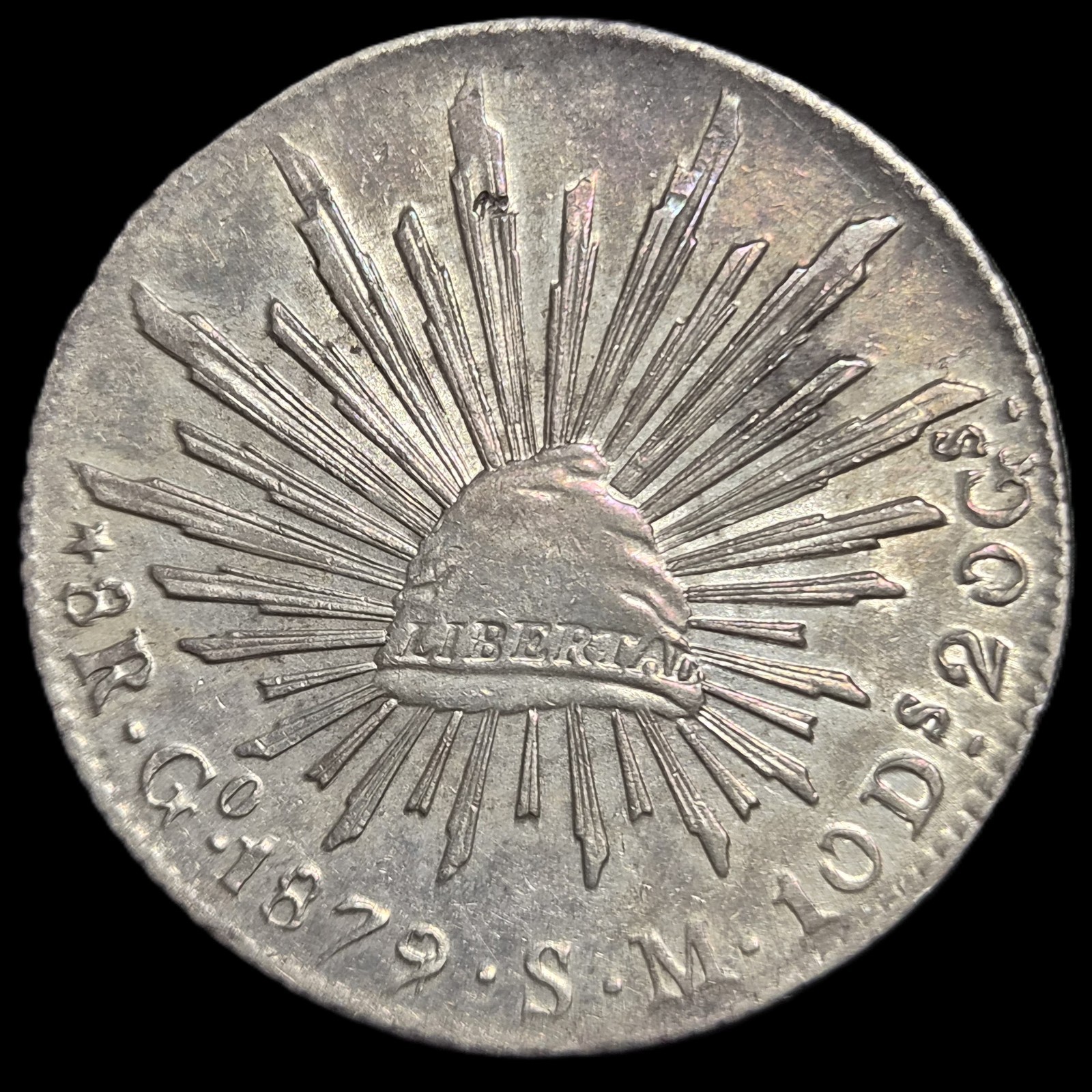 Mexico Second Republic 8 Reales 1879 Go SM Guanajuato Mint aUNC Cleaned