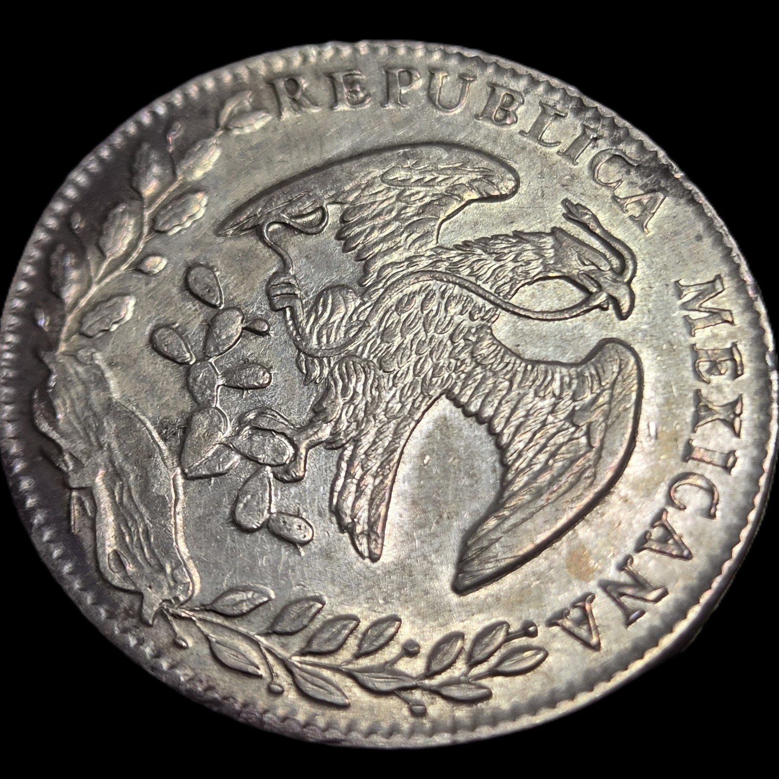 Mexico Second Republic 8 Reales 1879 Go SM Guanajuato Mint aUNC Cleaned - Image 4