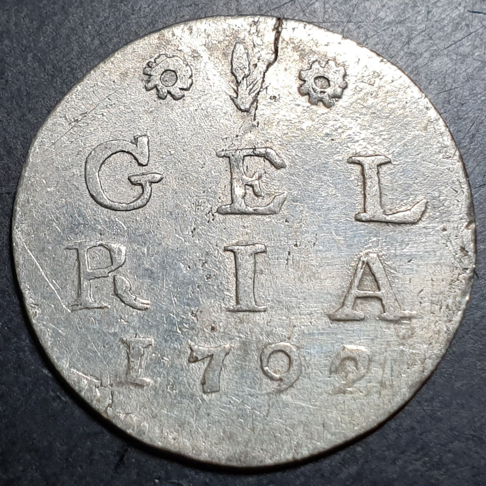 Provincial Dutch Netherlands Gelderland 2 Stuiver 1792 Silver XF