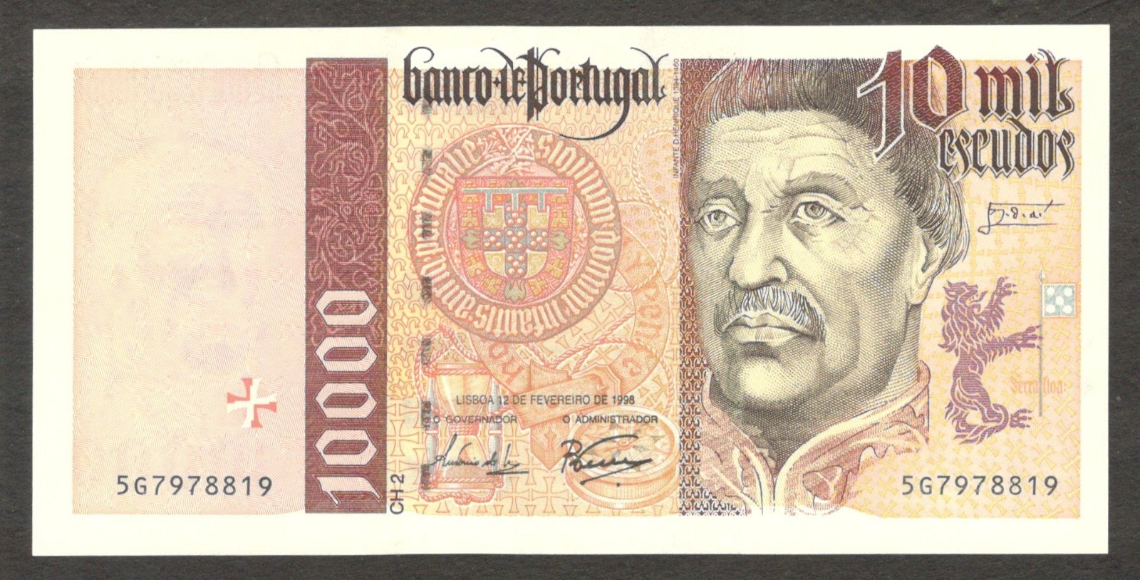 Portugal 10000 10,000 Escudos Infante D. Henrique P-191c(4) 1998 GEM UNC