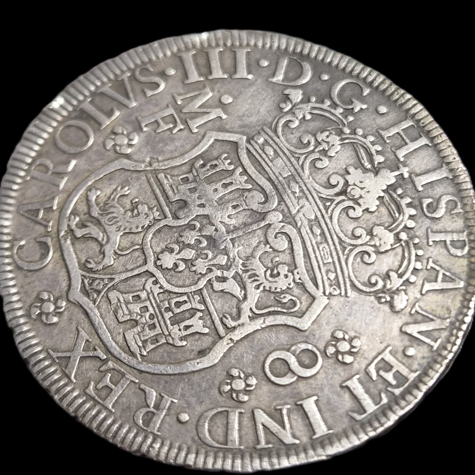 Mexico Spanish Colonial 8 Reales Two Pillar Carolus III 1770 Mo MF Mexico Mint - Image 4