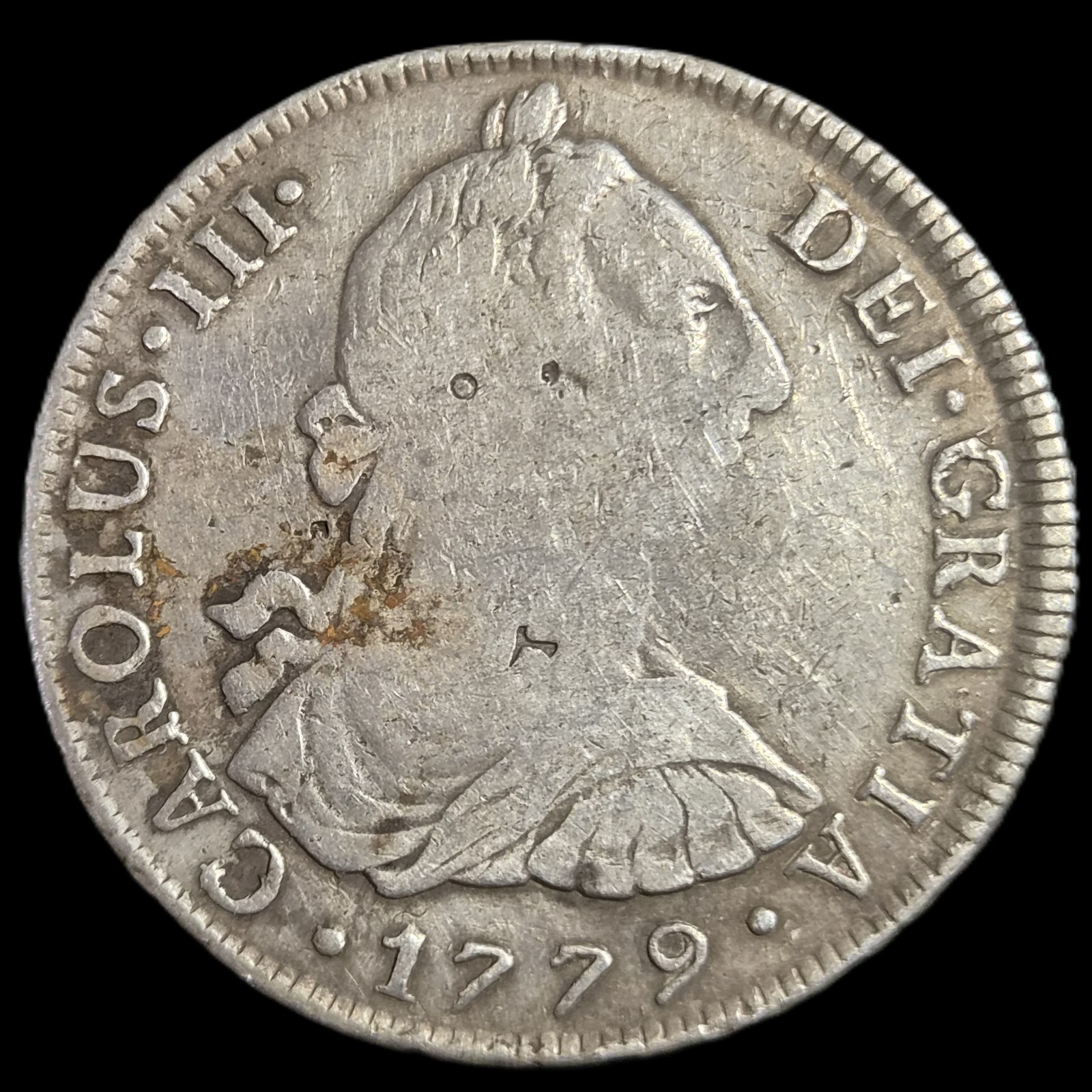 Peru Spanish Colonial 8 Reales Carol Carolus III 1779 LME MJ Lima Mint
