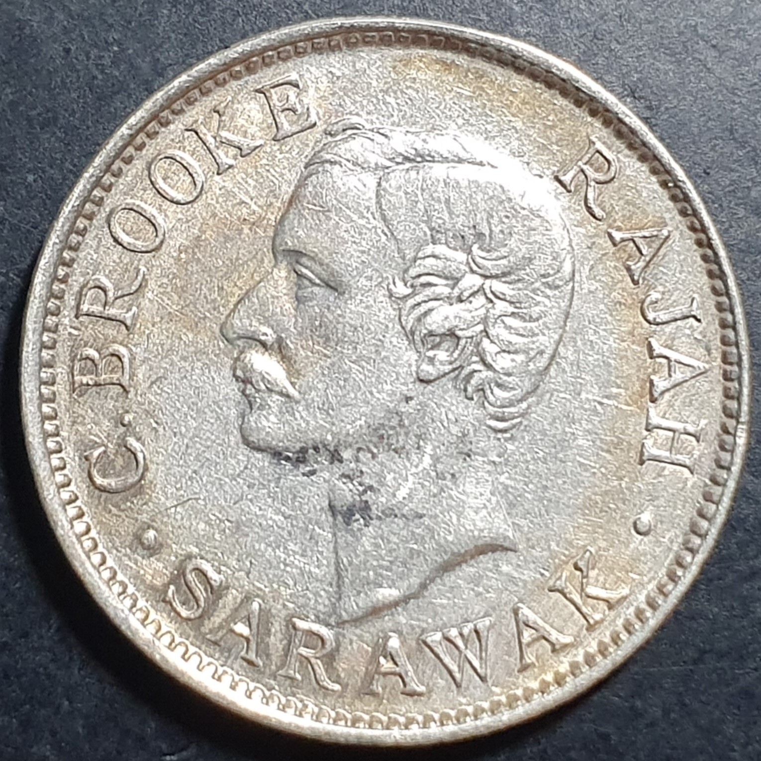 Sarawak 10 Cents Rajah C Brooke 1911 H Scarce