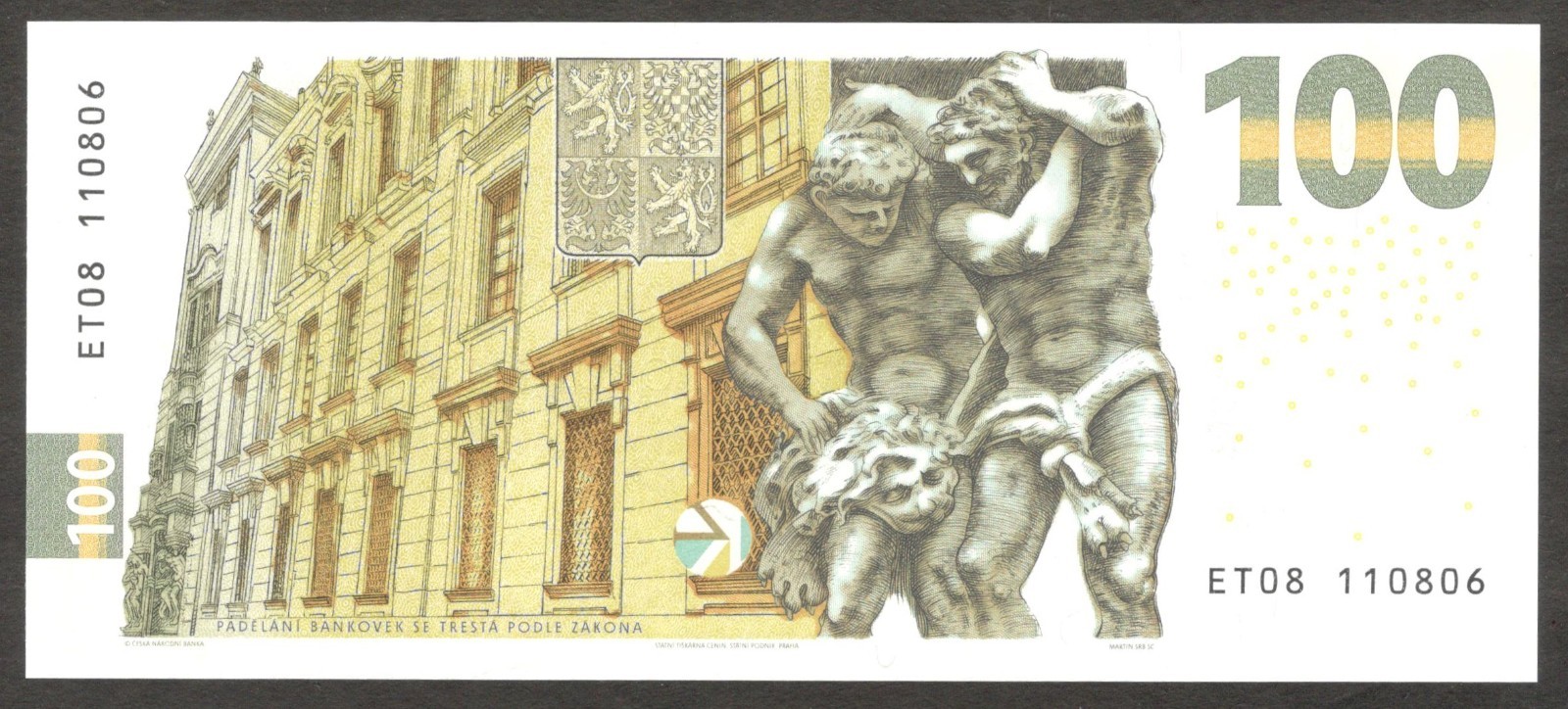 Czech Republic 100 Korun Commemorative Karel Englis P-30 2022 UNC Incl Folder - Image 4