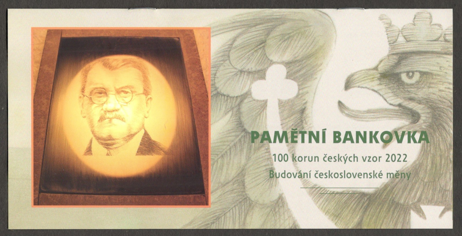 Czech Republic 100 Korun Commemorative Karel Englis P-30 2022 UNC Incl Folder - Image 6