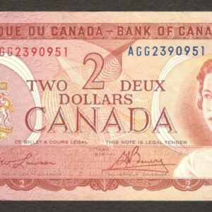 Canada 2 Dollars QE II Lawson & Bouey P-86a Ottawa 1974 VF+ Crisp