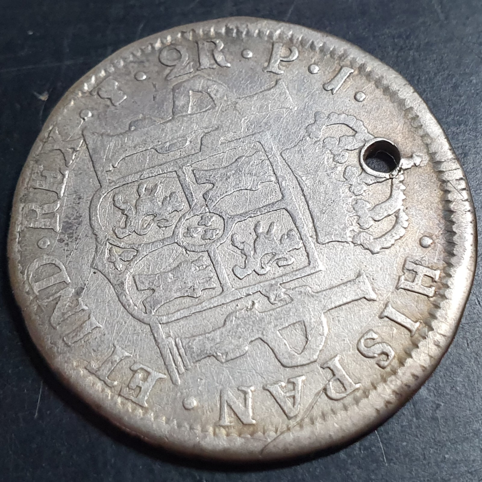 Bolivia Spanish Colonial 2 Reales Ferdin Ferdinand VII 1824 PTS PJ Potosi Mint - Image 4