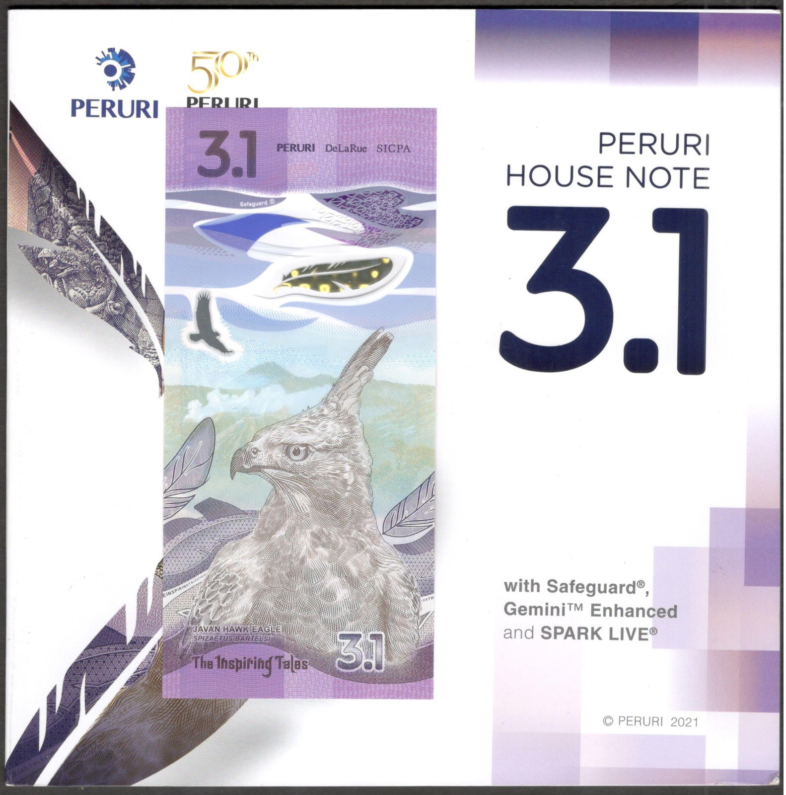 Indonesia Test Note PERURI The Inspiring Tales 3.1 Polymer 2021 UNC Incl Folder