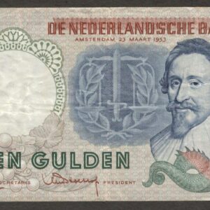 Netherlands 10 Gulden Hugo de Groot P-85 1953 VF Crisp
