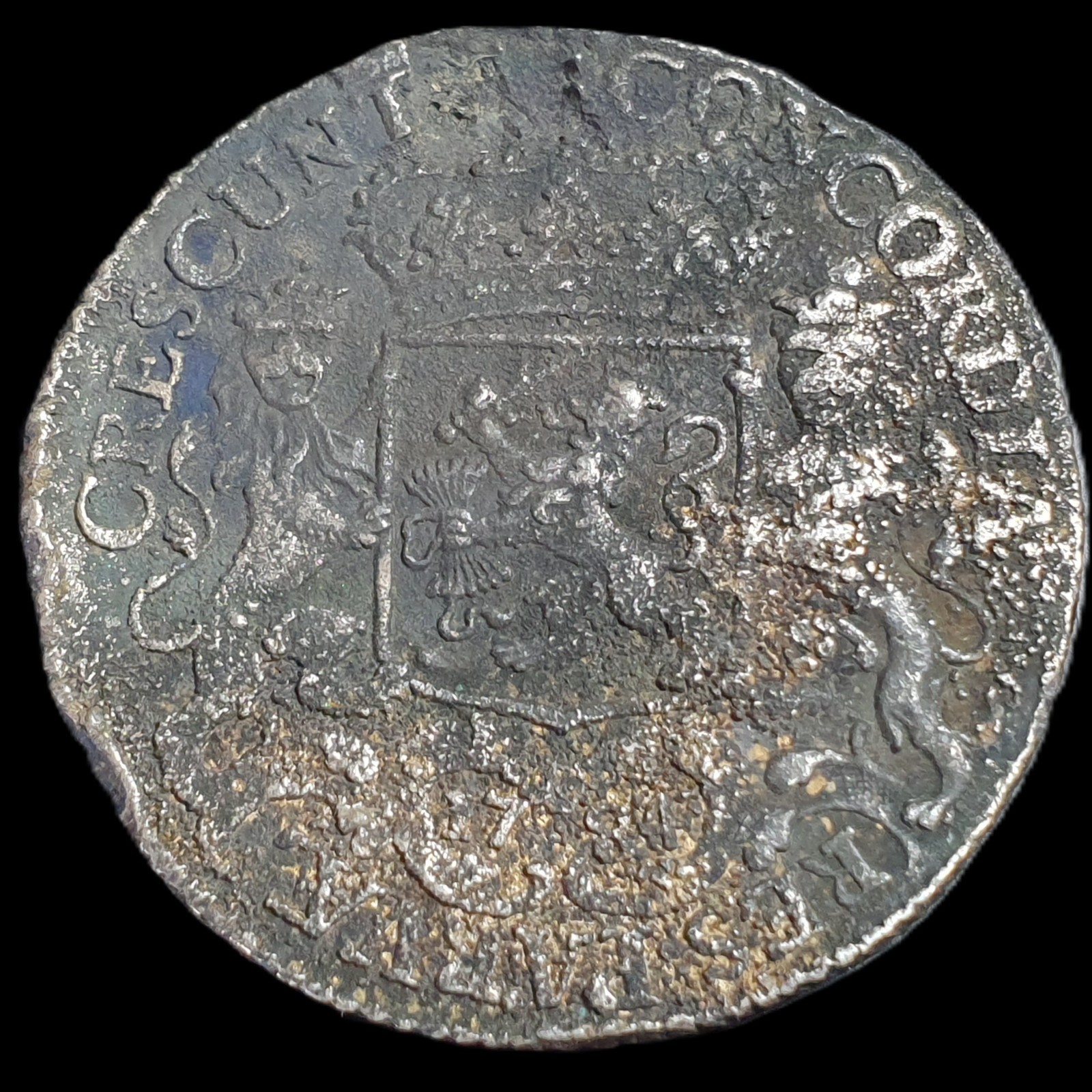 Netherlands Utrecht 1/2 Half Ducaton Silver Horse Rider 1784 Shipwreck - Image 2