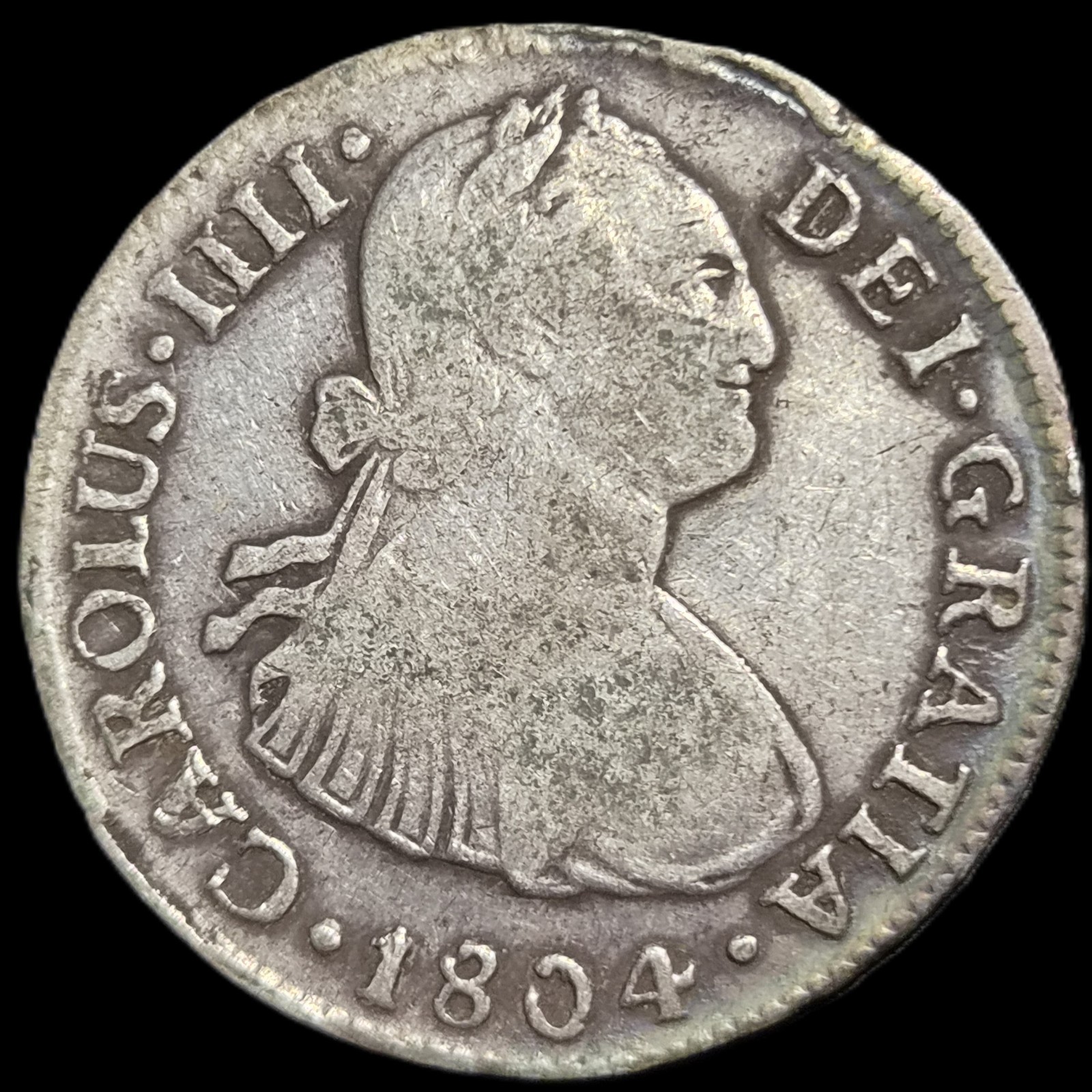 Peru Spanish Colonial 2 Reales Carol Carolus III 1804 LME JP Lima Mint
