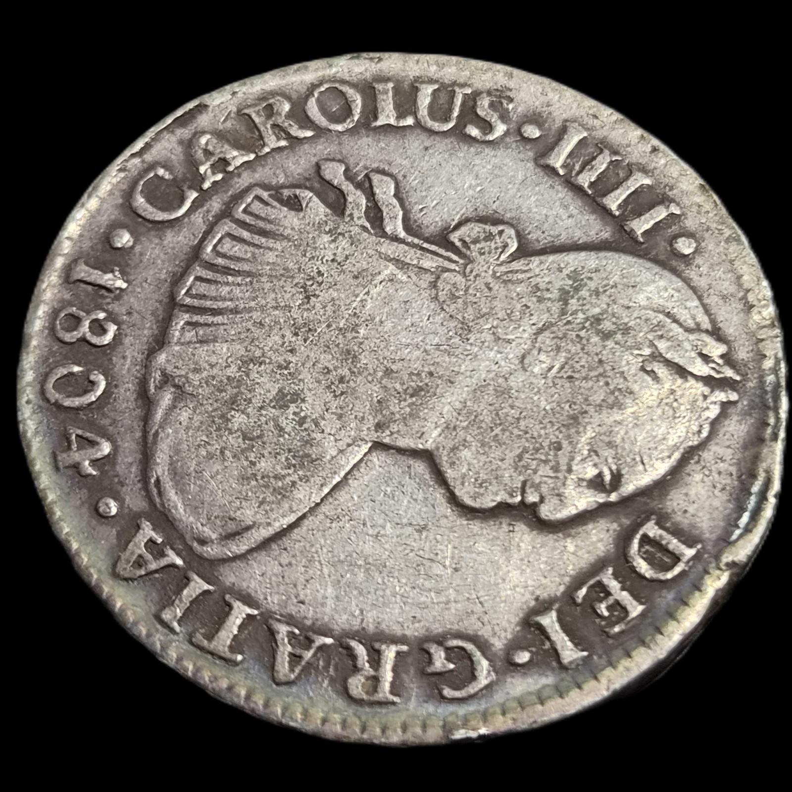 Peru Spanish Colonial 2 Reales Carol Carolus III 1804 LME JP Lima Mint - Image 3
