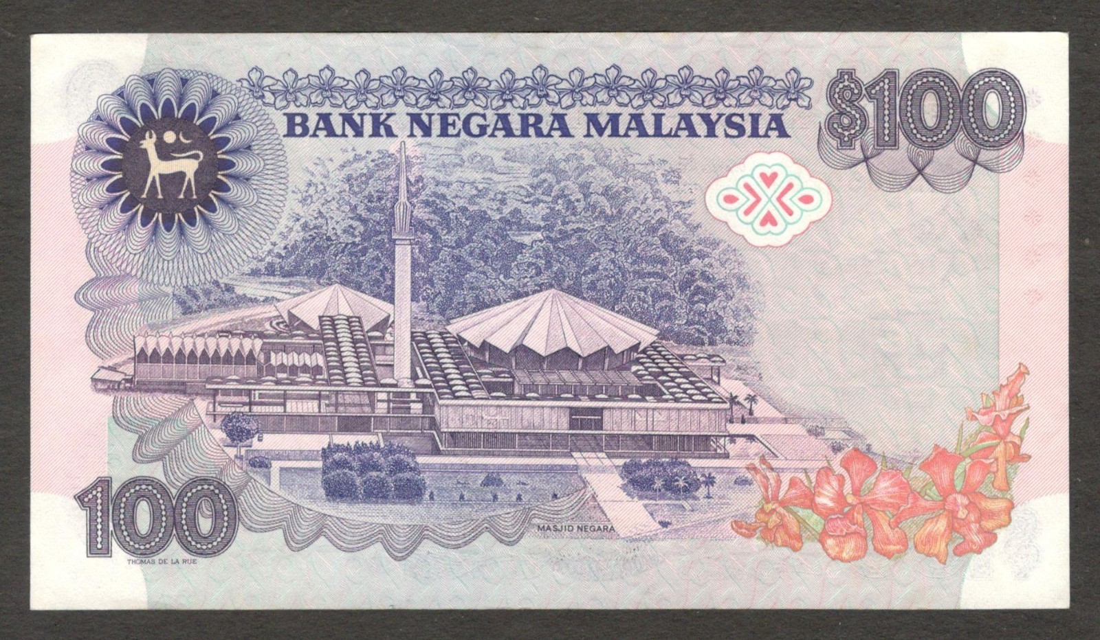 Malaysia 100 Ringgit Abdul Aziz Taha P-24 1983 - 1984 aUNC Crisp - Image 2