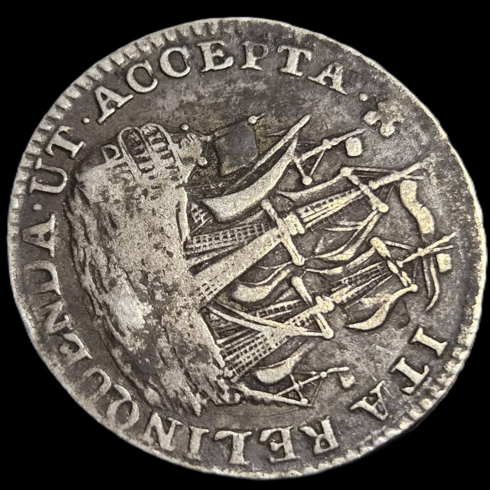 Netherlands 6 Stuiver Scheepjesschelling Zeeland 1758 Silver VF - Image 3