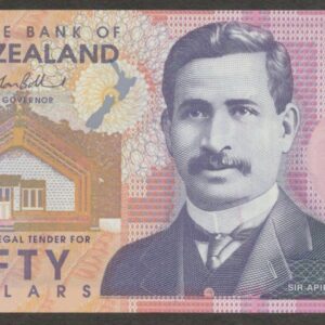 New Zealand 50 Dollars Apirana Ngata 1st Prefix AA P-188b 2007 Polymer UNC