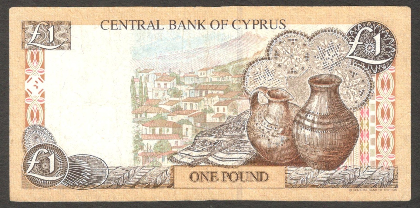 Cyprus 1 Pound Kato Drys Pottery P-60c 2001 VF - Image 2