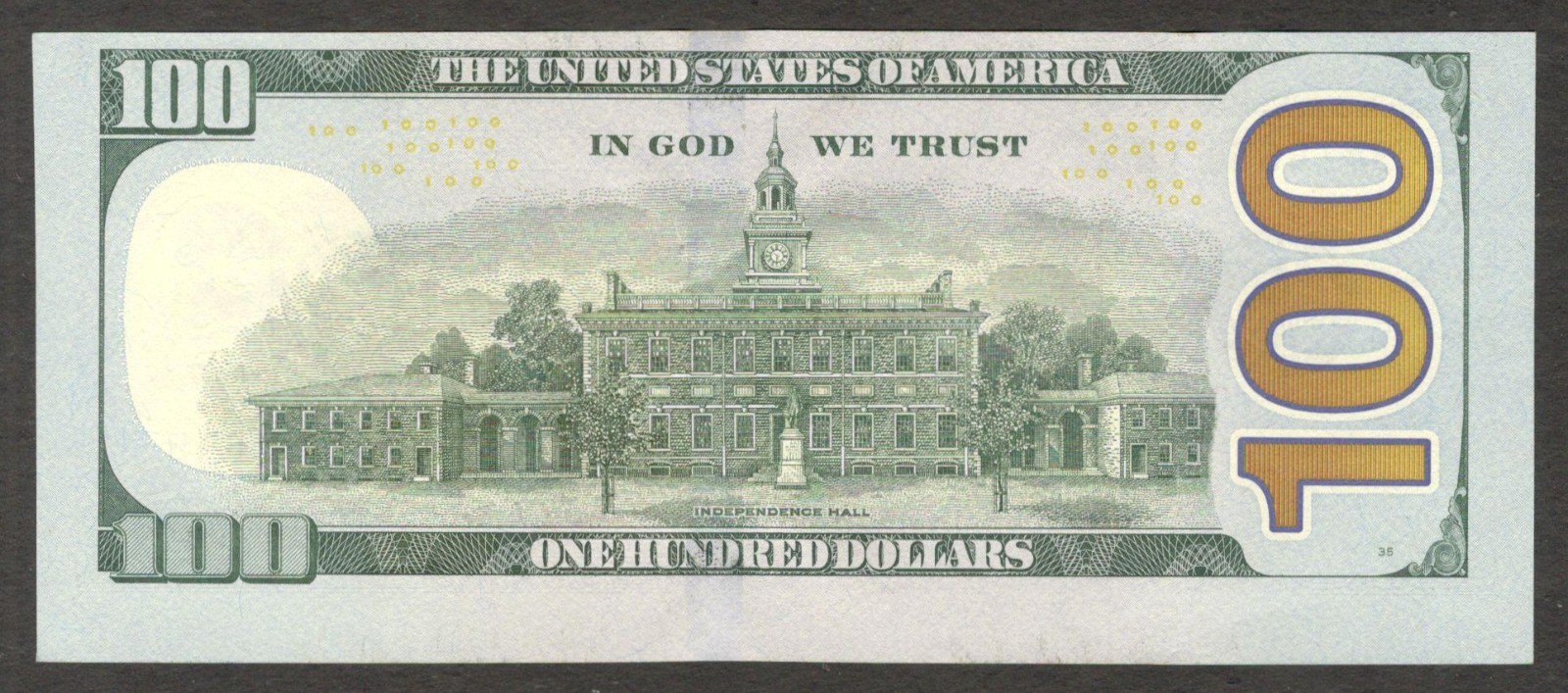 United States ERROR Extreme Off Center $100 100 Dollars 2021 UNC - Image 2
