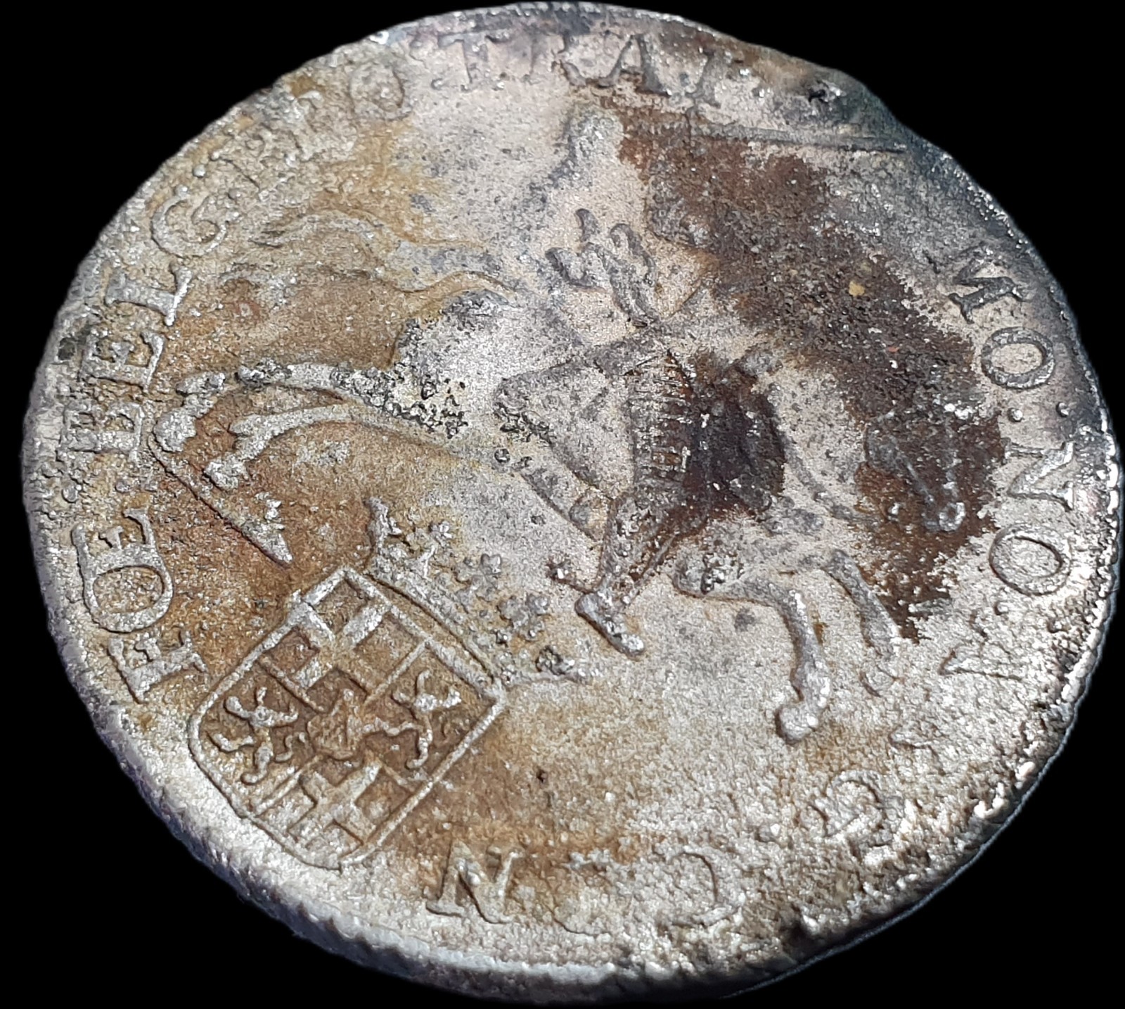 Netherlands Utrecht 1/2 Half Ducaton Silver Horse Rider 1784 Shipwreck - Image 3