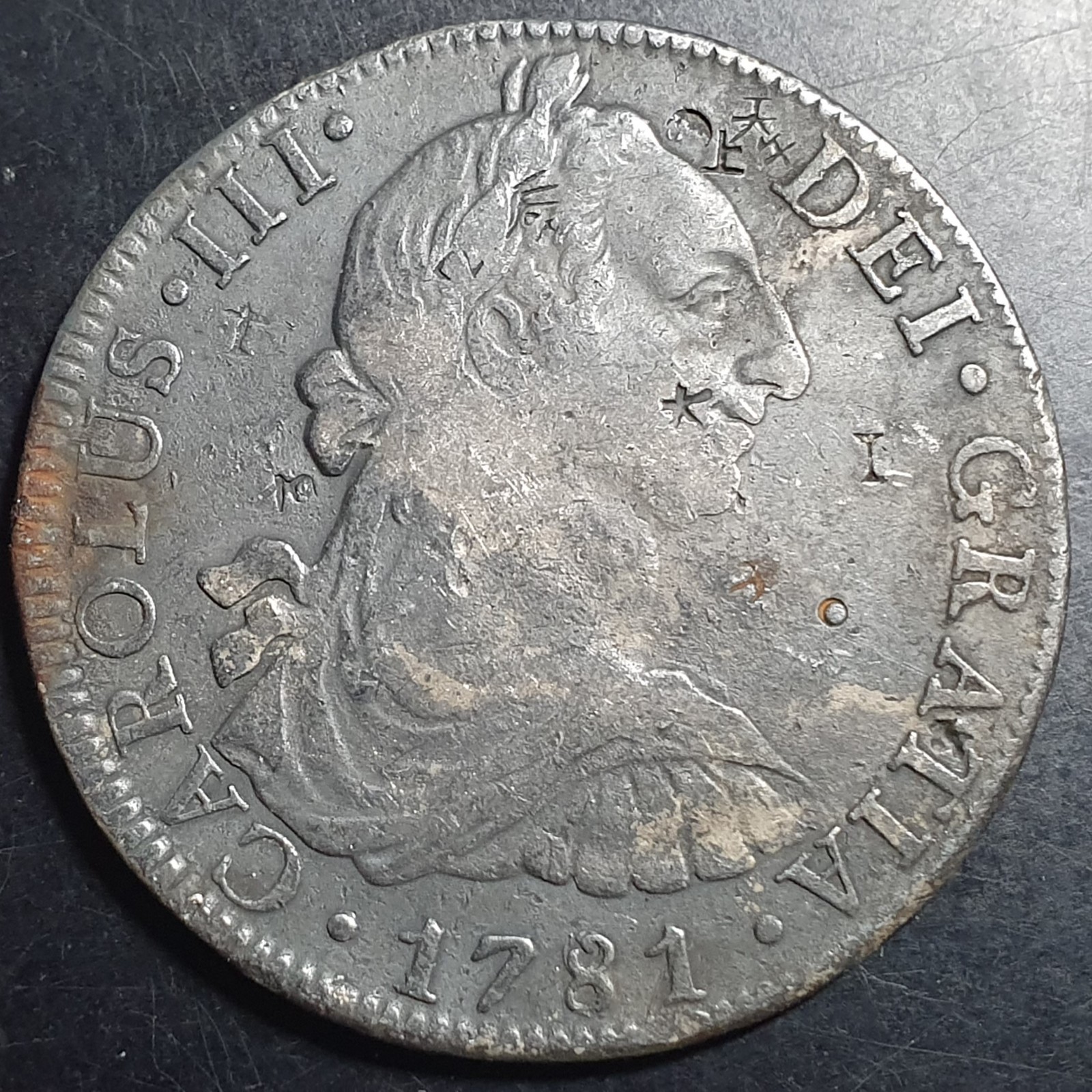 Mexico Spanish Colonial 8 Reales Carol Carolus III 1781 Mo FF Mexico City Mint