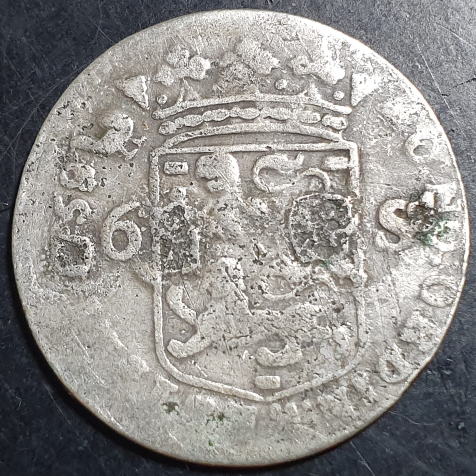 Netherlands 6 Stuiver Scheepjesschelling West Friesland 1759/8 Overstruck