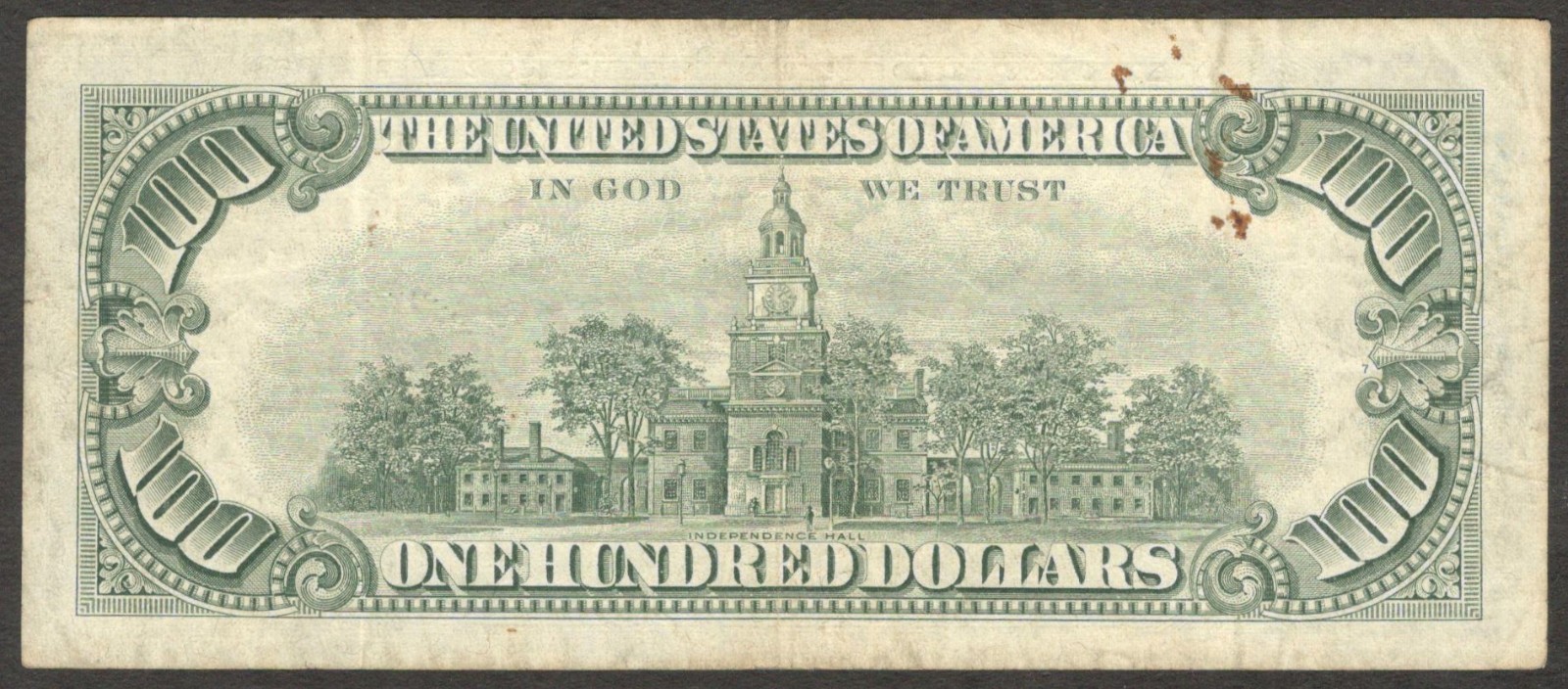 United States of America United States Note $100 Dollars Red Seal 1966 VF NoHole - Image 2