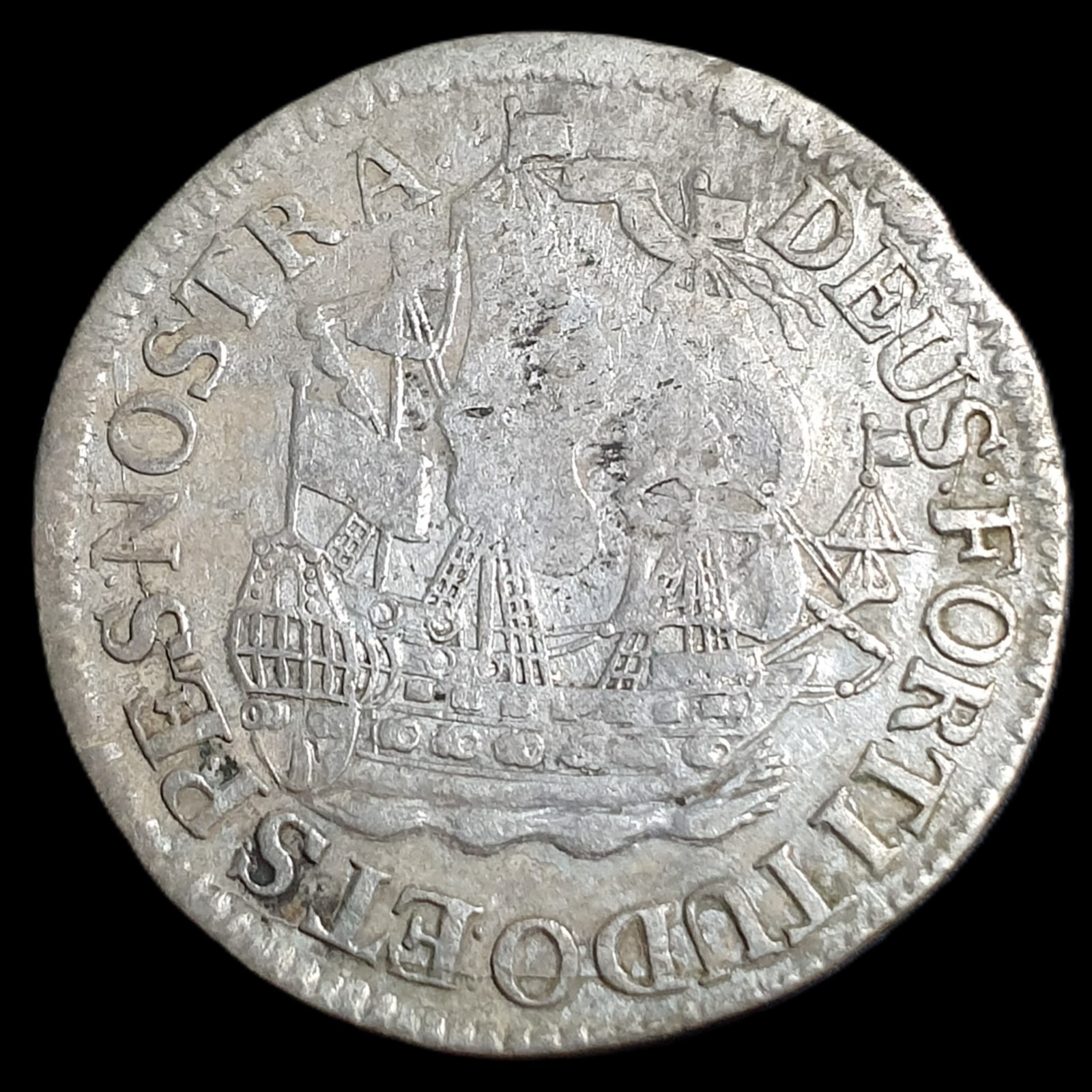 Netherlands 6 Stuiver Scheepjesschelling West Friesland 1734 Silver Fair