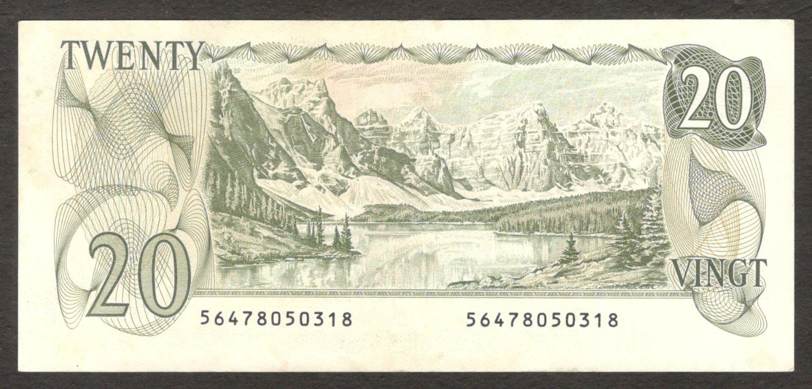 Canada 20 Dollars QE II Crow & Bouey P-93b Ottawa 1979 aUNC - Image 2