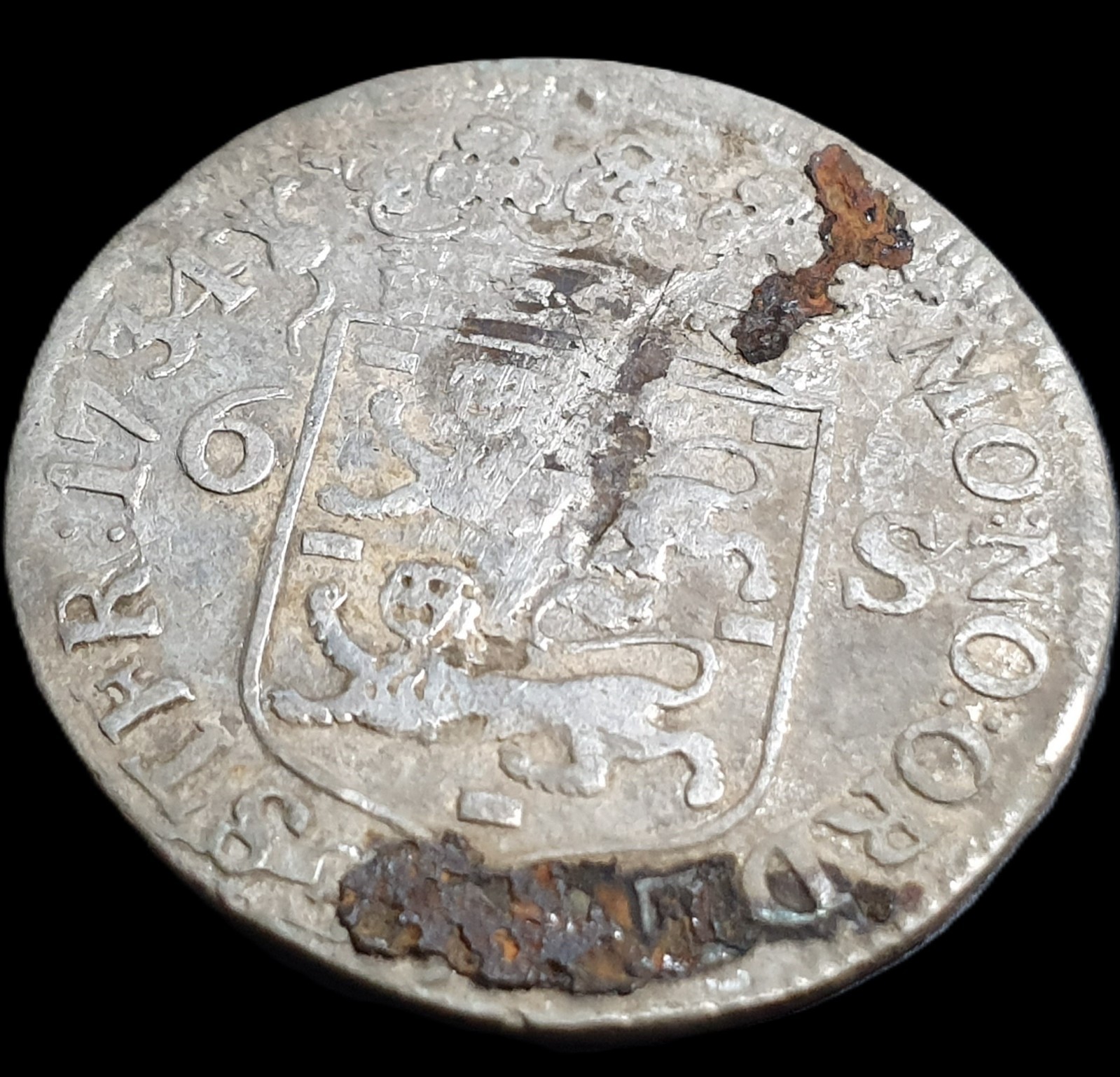 Netherlands 6 Stuiver Scheepjesschelling West Friesland 1734 Silver Fair - Image 4