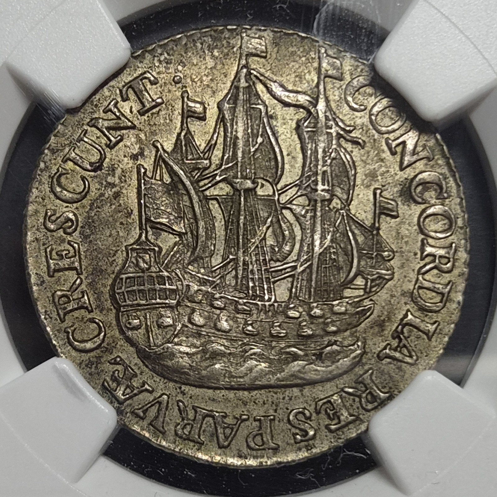 Netherlands 6 Stuiver Scheepjesschelling Utrecht 1789 Silver NGC AU 55 - Image 2