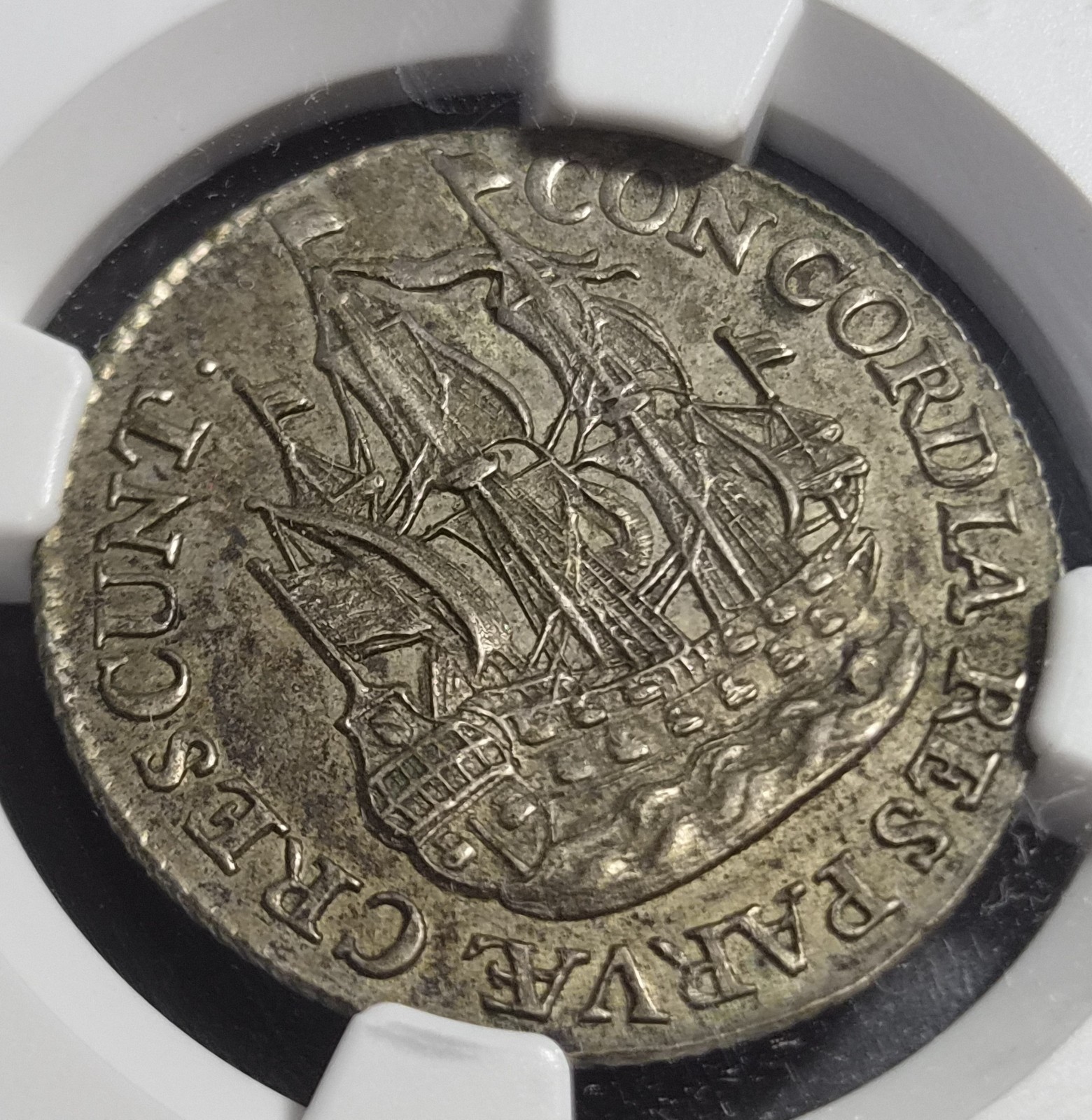 Netherlands 6 Stuiver Scheepjesschelling Utrecht 1789 Silver NGC AU 55 - Image 3