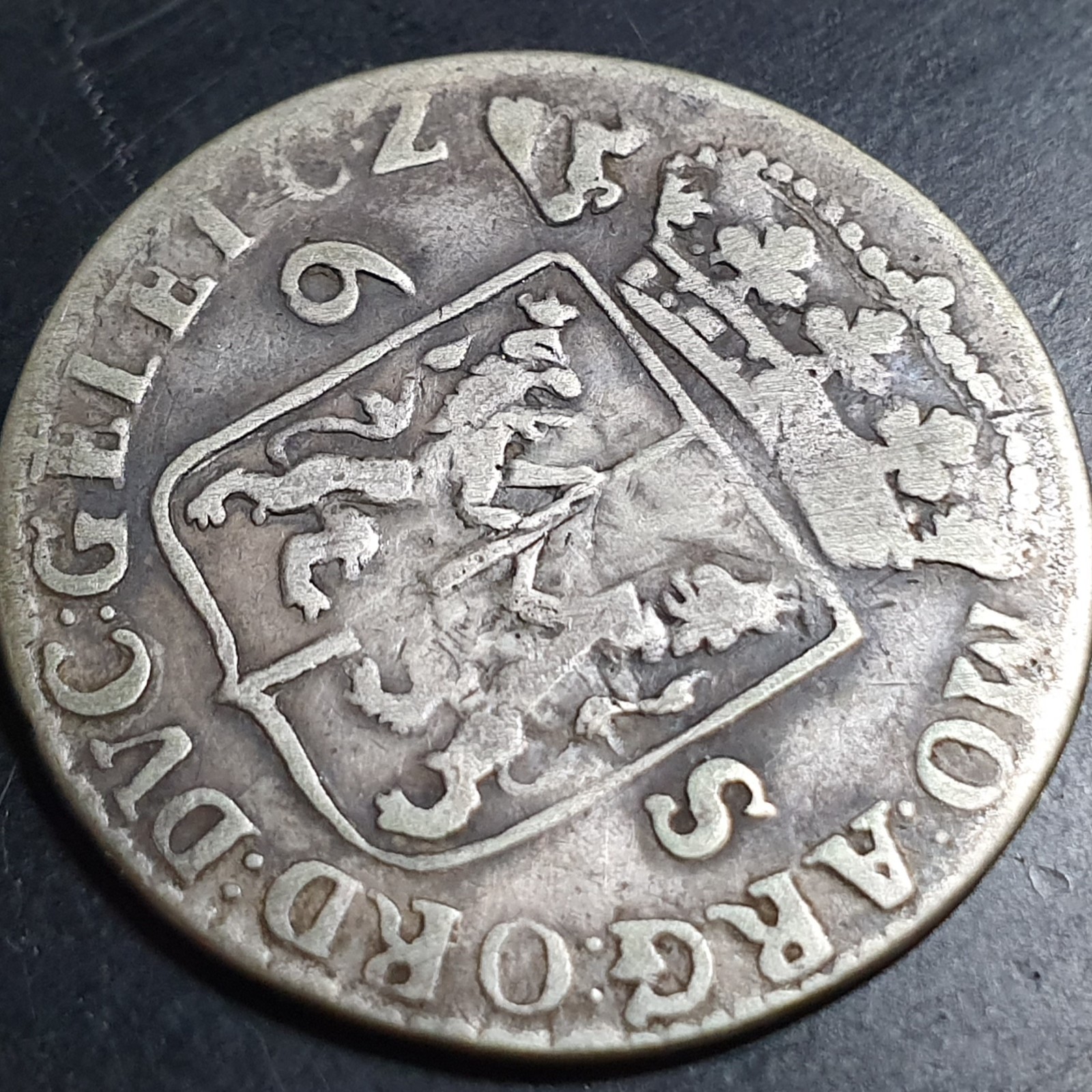 Netherlands 6 Stuiver Scheepjesschelling Gelderland 1734 Silver Fine Scarce - Image 4