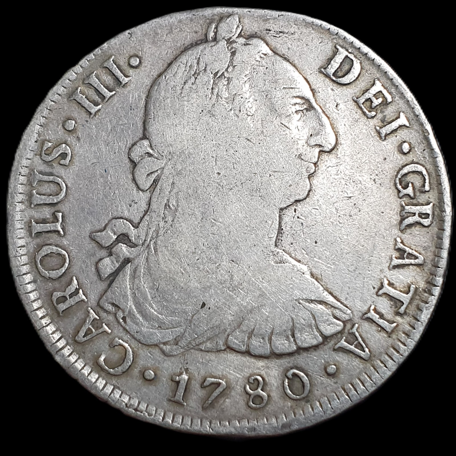 Peru Spanish Colonial 8 Reales Carol Carolus III 1780 LM MJ Peru Mint