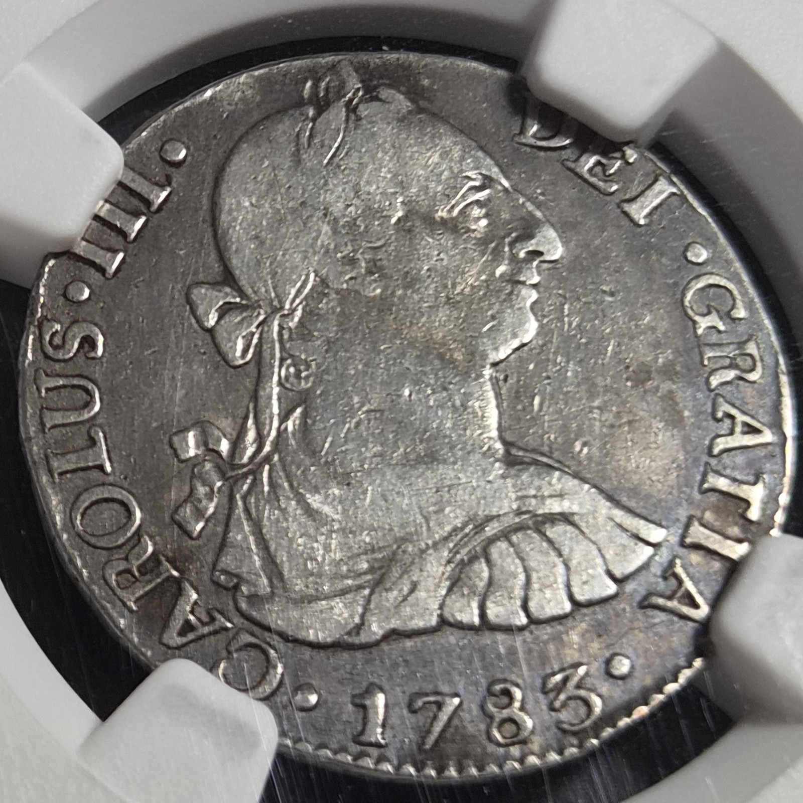 Guatemala Spanish Colonial 2 Reales Carol Carolus III 1783 NG P Guatemala Mint - Image 2