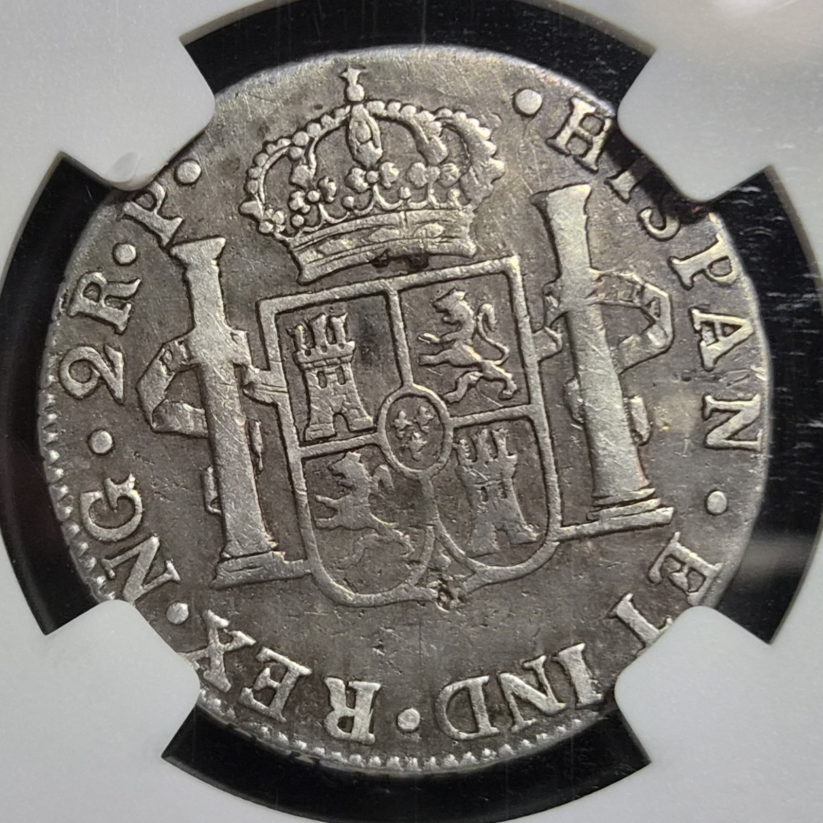 Guatemala Spanish Colonial 2 Reales Carol Carolus III 1783 NG P Guatemala Mint - Image 4