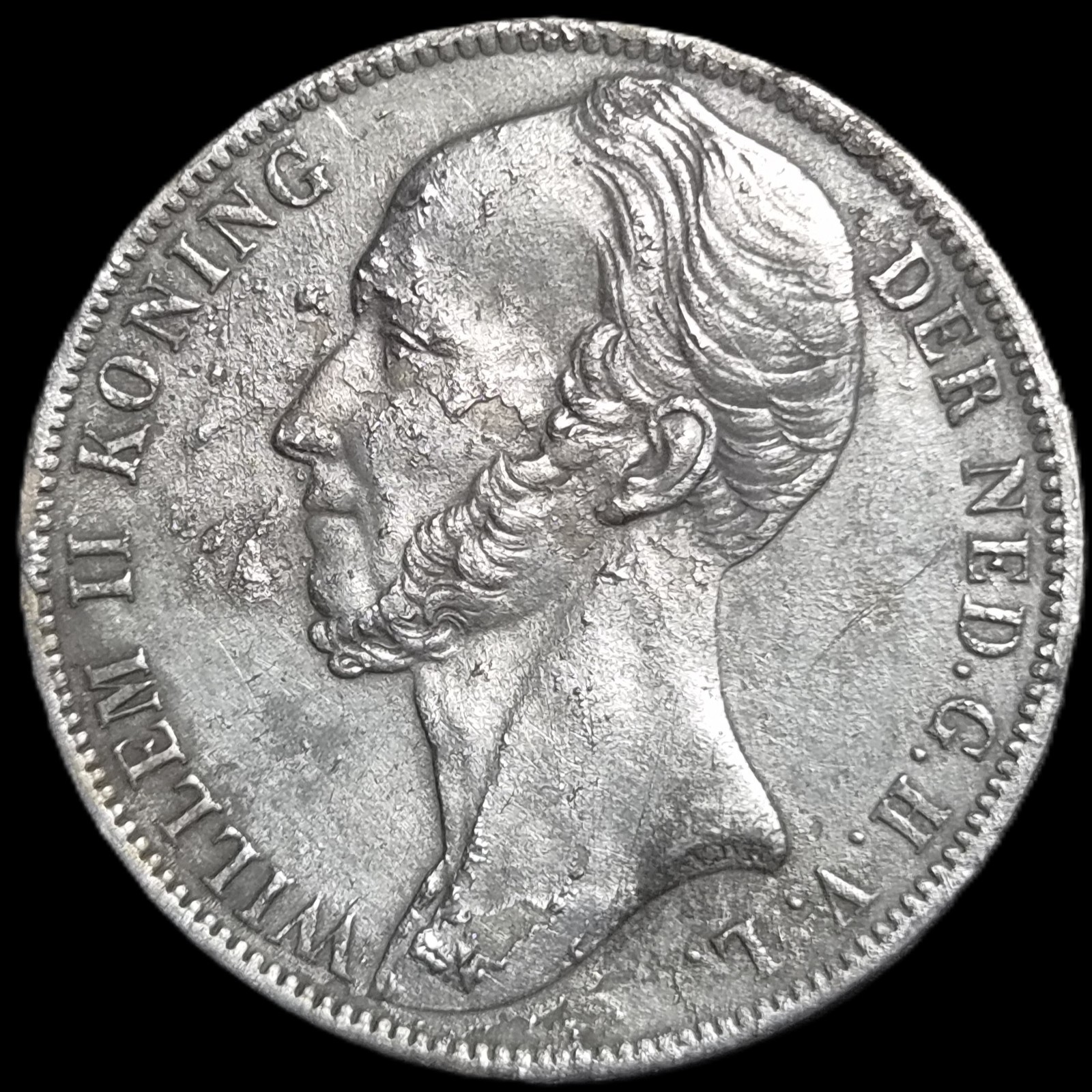 Netherlands 1 Gulden Willem William II 1846 Sword Mmt XF Sharp Detail