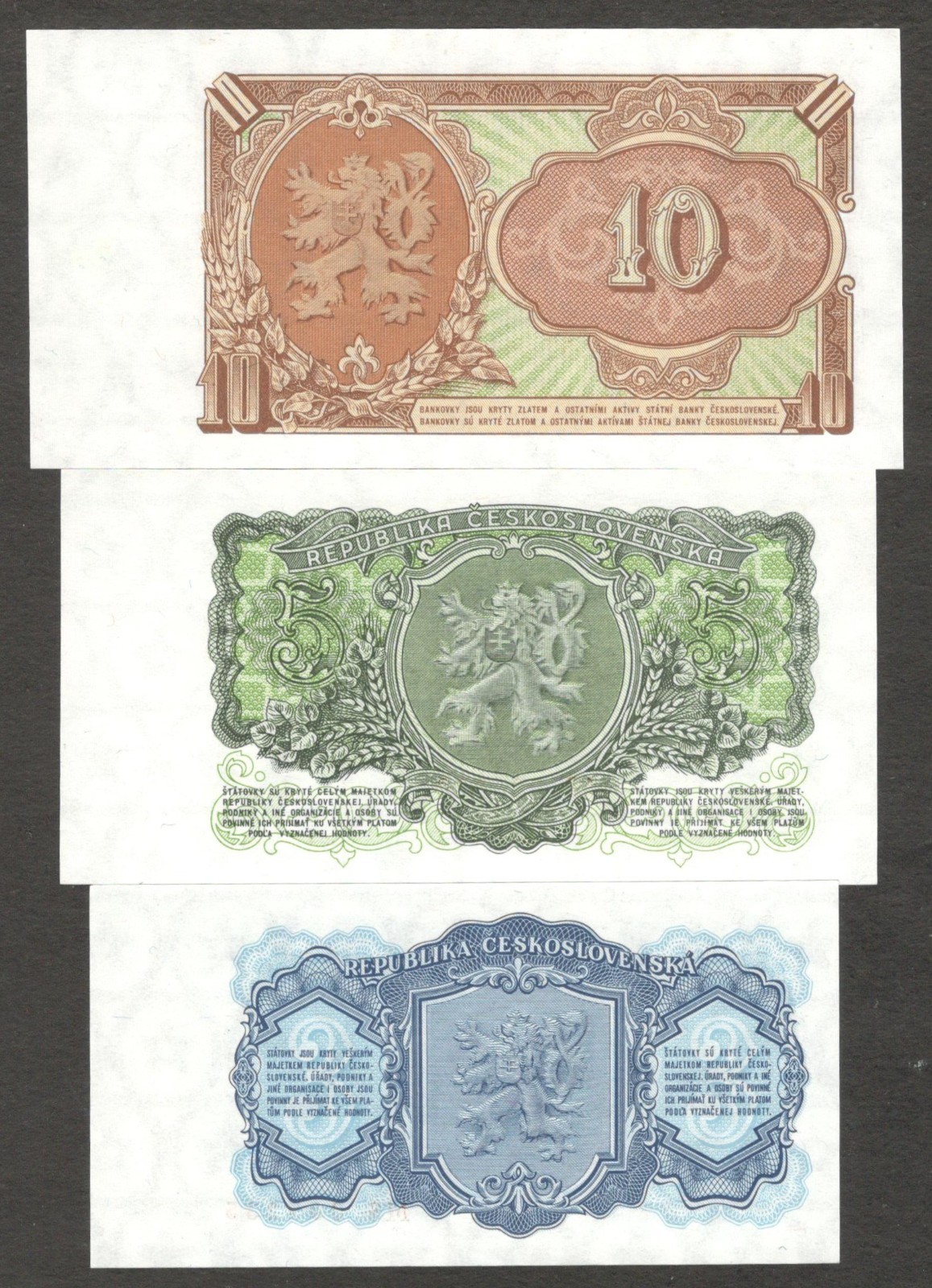 Set 6 Pcs Czechoslovakia 3 5 10 25 50 100 Korun P-79 80 83 84 85 86 1953 UNC - Image 6