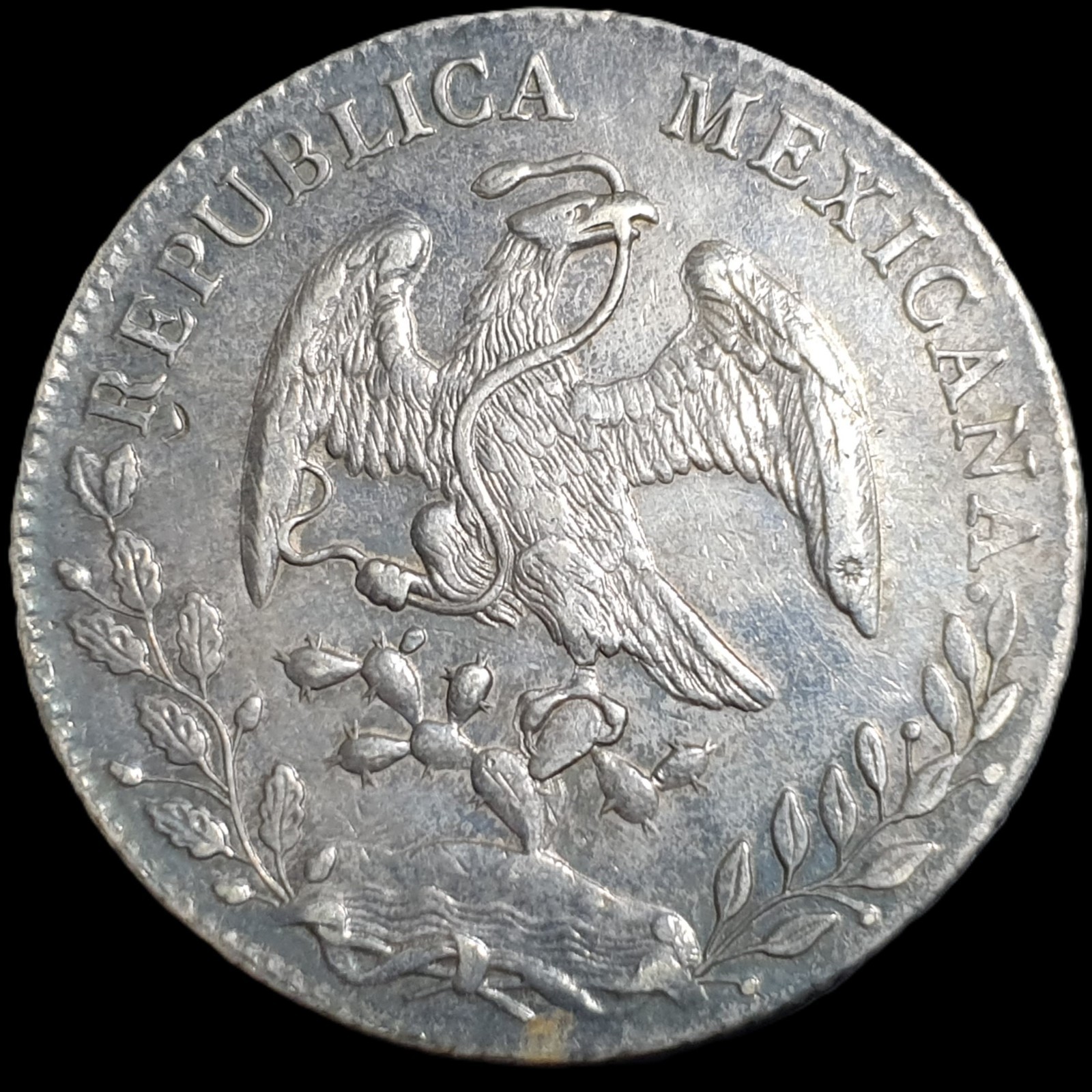 Mexico Second Republic 8 Reales 1895 Ca MM Chihuahua Mint - Image 2