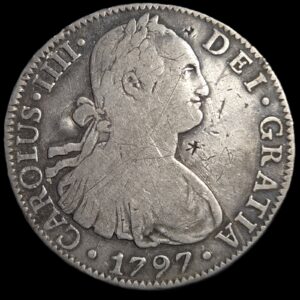 Mexico Spanish Colonial 8 Reales Carol Carolus IIII 1797 Mo FM Mexico City Mint