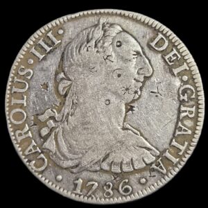 Mexico Spanish Colonial 8 Reales Carol Carolus III 1786 Mo FM Mexico City Mint