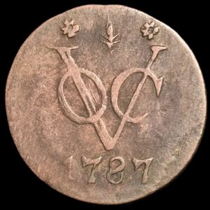 Netherlands East Indies VOC Gelderland Indonesia 1 One Duit 1787 Corn Mintmark