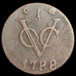 Netherlands East Indies VOC Gelderland Indonesia 1 One Duit 1788 Corn Mintmark