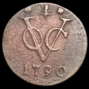 Netherlands East Indies VOC Gelderland Indonesia 1 One Duit 1790 Corn Mintmark