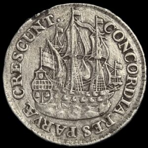 Netherlands 6 Stuiver Scheepjesschelling Utrecht 1764 Silver VF
