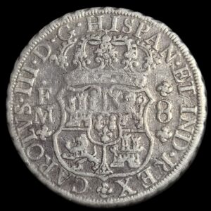 Mexico Spanish Colonial 8 Reales Two Pillar Carol Carolus III 1771 Mo FM